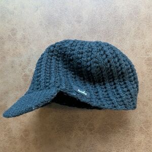 Retro Bula Winter Hat. Black Color With Bill.